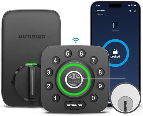 ULTRALOQ U-Bolt Pro WiFi Smart Lock with Door Sensor, Built in Wi-Fi Smart Deadbolt Lock for Front Door with…