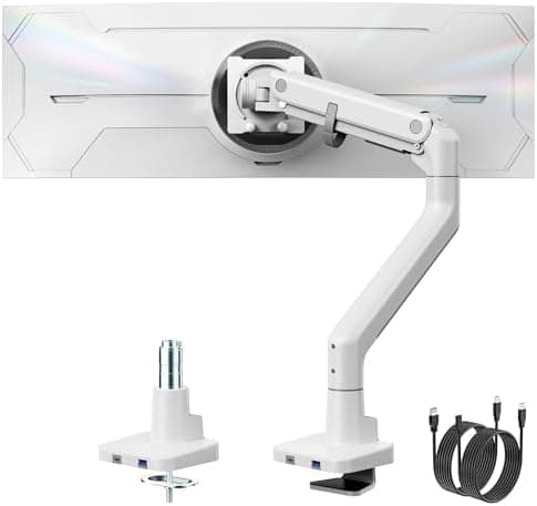 monTEK Single Monitor Arm with USB A/C, Ultrawide Monitor Stand for…