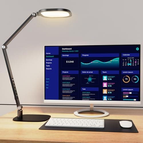 LitONES LED Desk Lamp for Home Office, Professional Eye-Caring Diffused Desk Light, 3 Color 10 Brightness Computer Light…