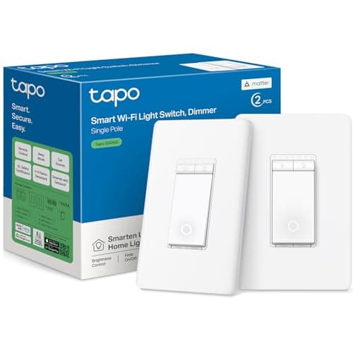TP-Link Tapo Matter Smart Dimmer Switch: Voice Control w/Siri, Alexa & Google Assistant, UL Certified, Timer & Schedule, Easy…