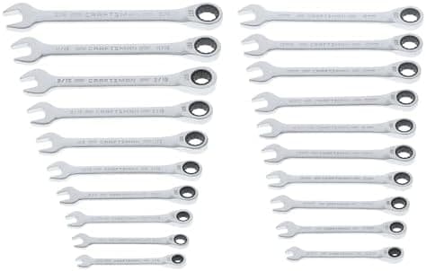 CRAFTSMAN Ratchet Wrenches Set, 20 Pc, 90 Tooth SAE/Metric Ratcheting…