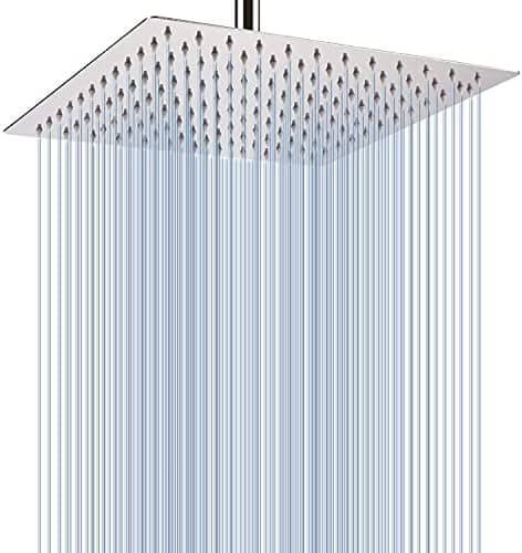 Voolan Rain Shower Head - High Flow Large Rainfall Shower Heads Made of Stainless Steel - Waterfall Bathroom Square Showerhead…
