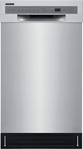 FRIGIDAIRE 18 in. ADA Compact Front Control Dishwasher in Stainless Steel with Dual Spray Arms, 52 dBA, includes room-of-choice…