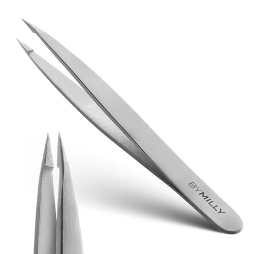 Pointed Tweezers | High Carbon Stainless Steel Needle Nose | Fine Point Precision Hair Removal | Perfectly Aligned & Hand-Filed…
