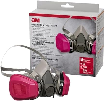 3M P100/OV Odor/Particulate Multi-Purpose Reusable Respirator 65021, NIOSH-APPROVED Organic Vapor Cartridge…