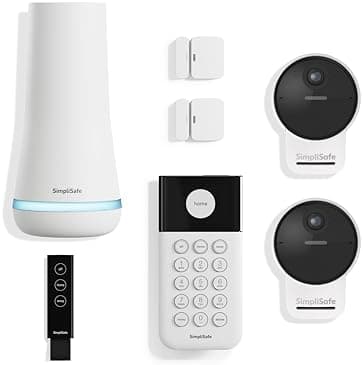 SimpliSafe 7 Piece Wireless Outdoor Camera Home Security System - Optional 24/7 Professional Monitoring - No Contract…