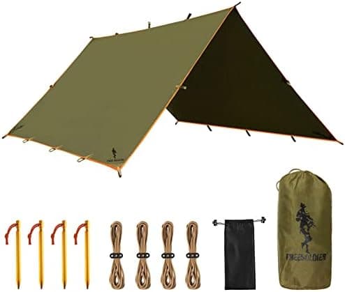 Free Soldier Waterproof Portable Tarp Multifunctional Outdoor Camping Traveling Awning Backpacking…