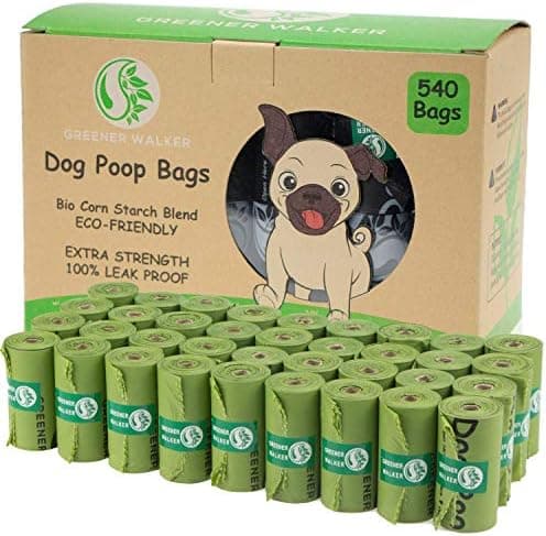 Greener Walker Poop Bags for Dog Waste-540 Bags,Extra Thick Strong 100% Leak Proof Dog Waste Bags (Green) ClimatePartner certified