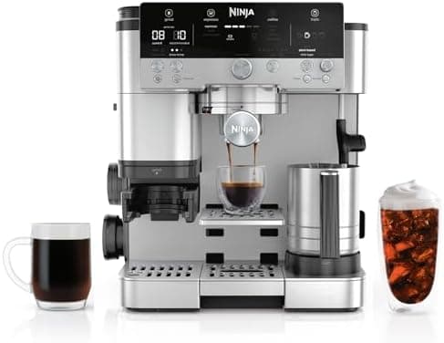 Ninja Luxe Café Premier 3-in-1 Espresso Machine, Drip Coffee, & Rapid Cold Brew | Built-in Coffee Grinder, Hands-Free Milk…