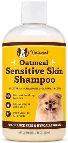 Natural Dog Company Sensitive Skin Dog Shampoo – Hypoallergenic Oatmeal Anti Itch Shampoo for Dogs, Gentle Puppy & Dog Wash with…