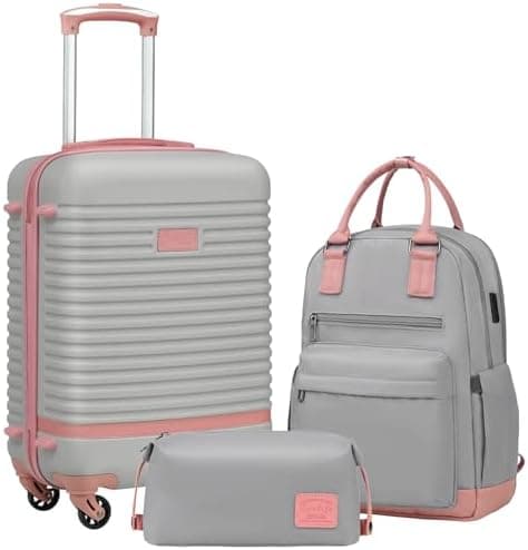 Coolife Suitcase Set 3 Piece Luggage Set Carry On Travel Luggage TSA…