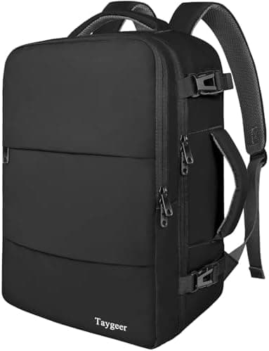 Taygeer Travel Laptop Backpack for Men Women, Airplane Approved Travel Backpack Suitcase with Water Bottle Pocket, Lightweight…