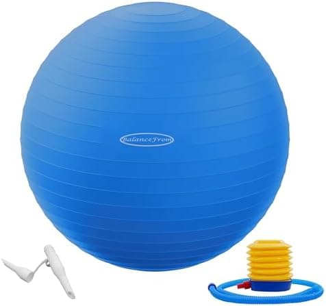Fitvids Anti-Burst and Slip Resistant Exercise Yoga Fitness Birthing Ball with Quick Pump, 2,000-Pound Capacity, Multiple Colors…