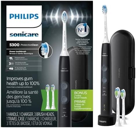 Philips Sonicare ProtectiveClean 5300 Rechargeable Electric Toothbrush, with Pressure Sensor, 3 Cleaning…