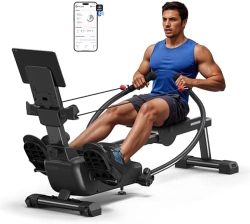 MERACH Sculls Rowing Machines for Home, Magnetic Rowing Machine with 16-Level, Simulate Real Row, Ultra-Quiet Rower, MERACH App…