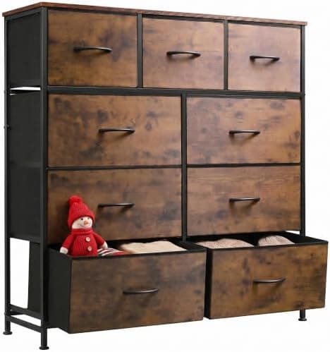WLIVE 9-Drawer Dresser, Fabric Storage Tower for Bedroom, Hallway, Entryway, Closet, Tall Chest…