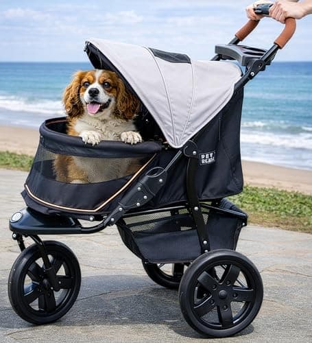 Pet Gear No-Zip AT3 Pet Stroller for Cats/Dogs, Sea Salt | Zipperless Entry, Easy One-Hand Fold…