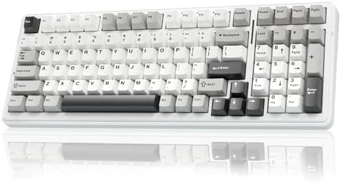 AULA F99 Wireless Mechanical Keyboard,Tri-Mode BT5.0/2.4GHz/USB-C Hot Swappable Custom Keyboard,Pre-lubed Linear Switches,RGB…