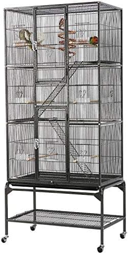 Yaheetech 69-Inch Extra Large Bird Cage Metal Parrot Cage for Mid-Sized Parrots Cockatiels Conures…