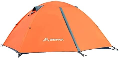 BISINNA 2/4 Person Camping Tent Lightweight Backpacking Tent Waterproof Windproof Two Doors Easy Setup Double Layer Outdoor Tents…