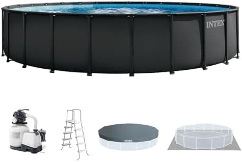 INTEX Ultra XTR 24 ft x 52 in Above Ground Pool Set, Round Swimming Pool with Steel Frame, 2100 GPH Sand Filter Pump, Ladder…