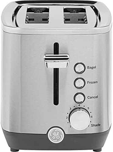 GE 2 Slice Stainless Steel Toaster, Extra Wide Slots for Toasting Bagels, Breads, Waffles & More, 7 Adjustable Shade Settings…