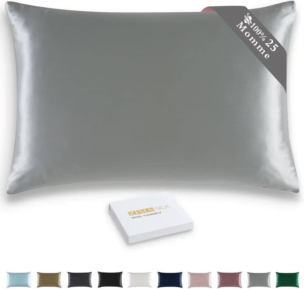 ZIMASILK 25 Momme 100% Pure Mulberry Silk Pillowcase for Hair and Skin Care, Highest Grade 6A Pillow Cases for Women…