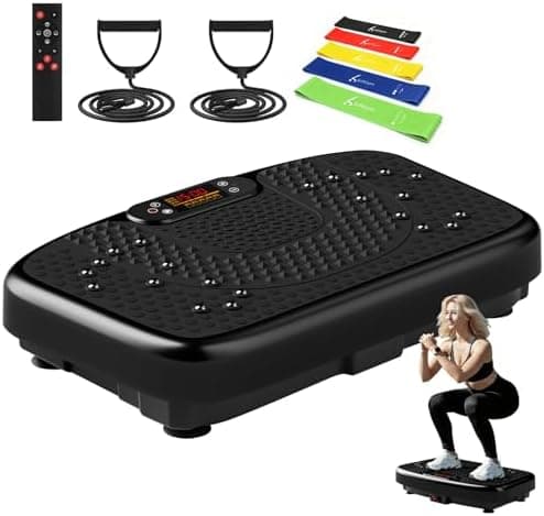 SoftGym Vibration Plate Exercise Machine for Lymphatic Drainage,Power Vibrate Stand Shake Board 450 Lbs…