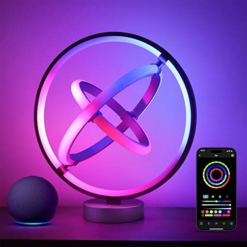 Lepro TB1 AI Smart Table Lamp, RGB+IC Addressable Color Changing Desk Light Alexa Google Home Enable, Music Sync, DIY Endless…