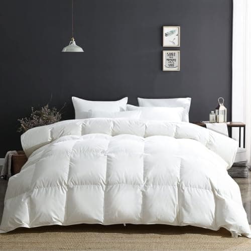 APSMILE Super King Luxury 100% Organic Cotton All Season Down Feather Fibers Comforter, High Fill Power Medium Warmth Duvet…