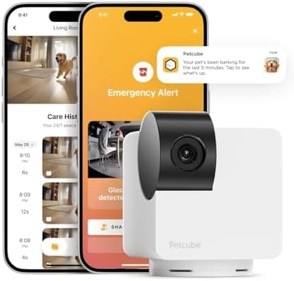Petcube Cam 360 Camera Interactive WiFi Pet and Home Security Pan-Tilt Camera with Phone App, 1080p HD Video…