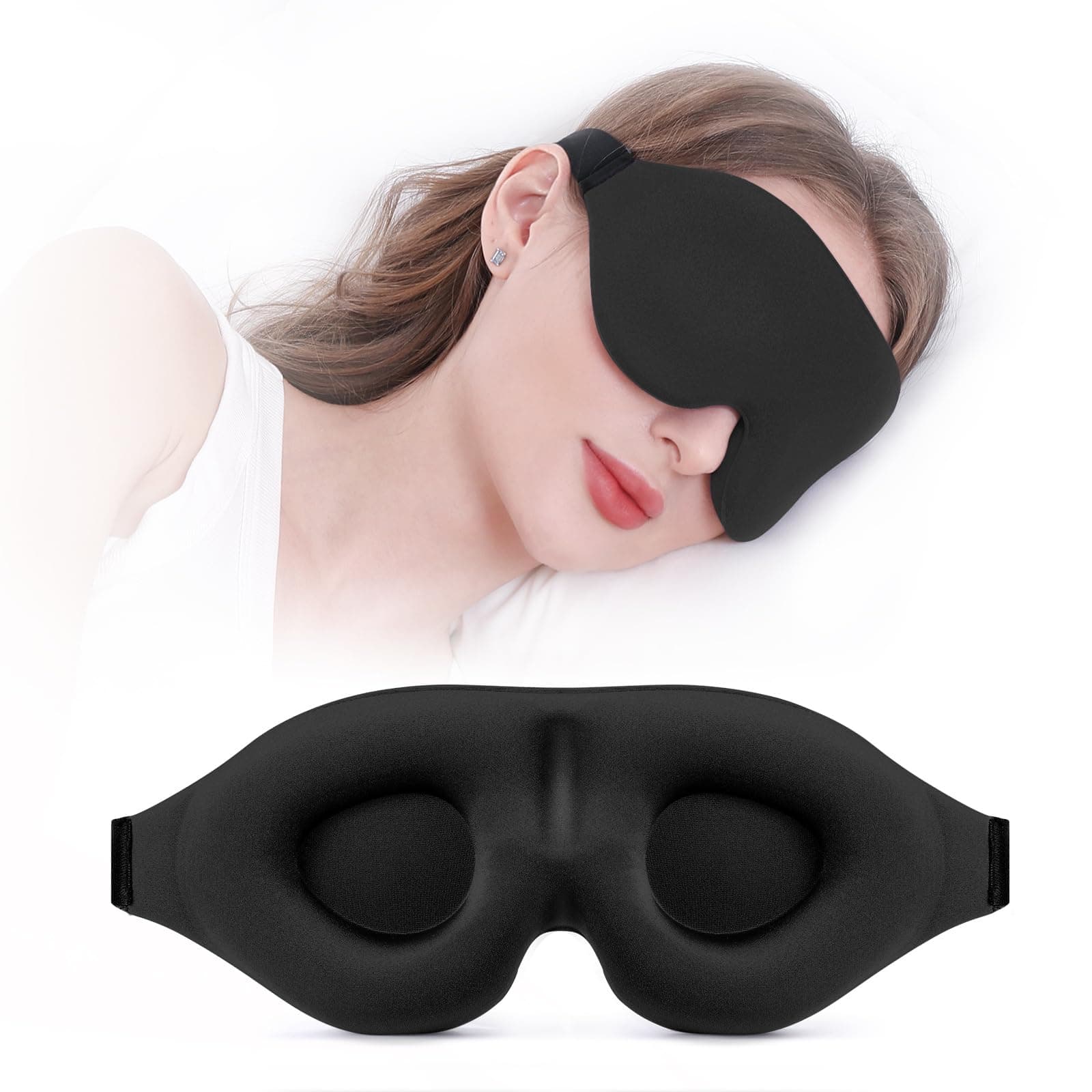 YIVIEW Sleep Mask for Side Sleeper, Complete Light Blocking 3D Sleeping Eye Mask, Soft Breathable Eye Cover…