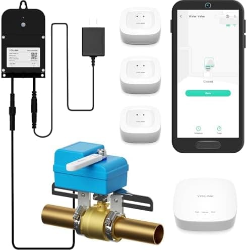 YoLink DIY Automatic Water Leak Detection & Shut-Off Starter Kit, EVO…
