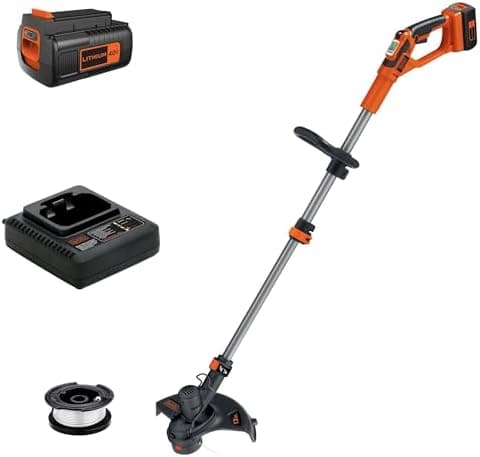 BLACK+DECKER 40V MAX 13 in String Trimmer Edger Cordless with Adjustable Telescoping Pole, 2 in 1 Weed Wacker Lawn Edger…