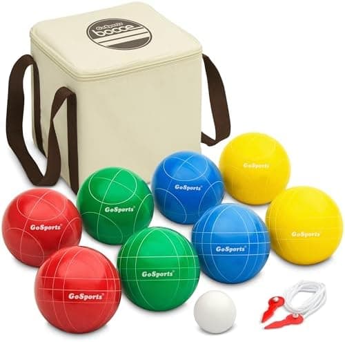 GoSports 90 mm Bocce Ball Sets - Outdoor Lawn Game - Composite or…