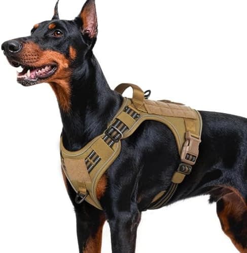 rabbitgoo Tactical Dog Harness for Large Dogs, No Pull Service Pet Vest with Molle and Easy Control Handle, Adjustable and…