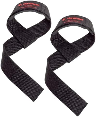 Harbinger Padded Cotton Lifting Straps with NeoTek Cushioned Wrist, 21.5 Inch Length, 1.5 Inch…
