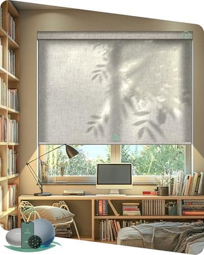 Yoolax Motorized Blinds with Remote, Light Filtering Smart Window Blinds | Motorized Shades for Living Room Home Office, Works…