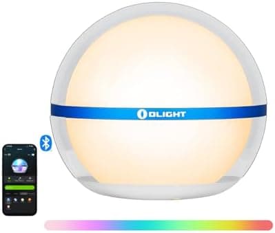 OLIGHT Sphere Smart Night Light, 75 lumens Stepless Dimming Table Lamp with Remotely APP Control, Magnetic…