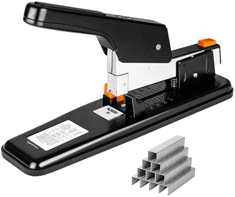 Amazon Basics Heavy-Duty Stapler, 90 Sheets High Capacity, Non-Slip, Large Office Stapler with 1000 Staples, Black