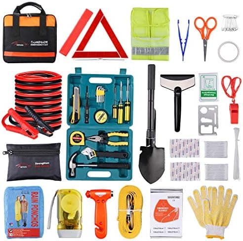Vetoos Car Roadside Emergency Kit with Jumper Cables, Auto Vehicle Safety Road Side Assistance Kits, Winter Car Kit Essentials…