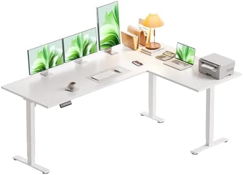 Casaottima 63 Inch Electric L-Shaped Standing Desk, Reversible Corner Desk with Height Adjustment, Large Ergonomic Workstation…