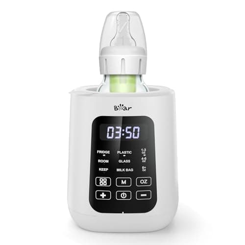 Bear Baby Bottle Warmer, Milk Warmer Breastmilk Bag Formula Fast Warming for New Born Baby Bottles, with Time Temp Control…