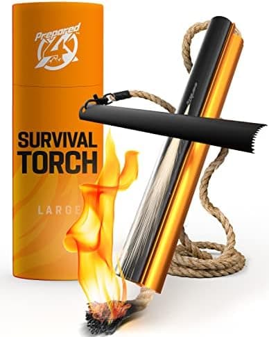 Fire Starter Survival Tool - All-in-One Flint and Steel Fire Starter Kit - Ferro Rod Fire Starter with 36" Waterproof Tinder Wick…