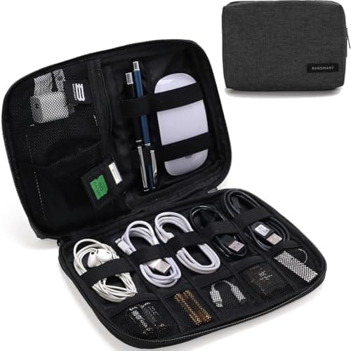 BAGSMART Electronics Organizer Travel Case, Small Cord Bag for Travel Essentials, Tech bag for Men Women…