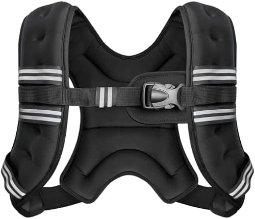 Zeerun Weighted Vest, 6lb/8lb/10lb/12lb/15lb/18lb/20lb/24lb/30lb for Men Women, Reflective Stripe Adjustable Buckle, Comfortable…