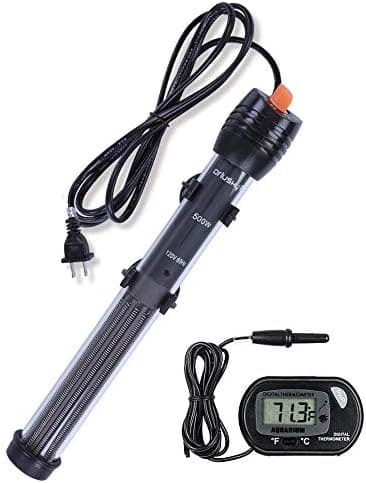 Orlushy Submersible Aquarium Heater, Adjustable Fish Tahk Heater with Free Thermometer Suitable for Marine Saltwater and…