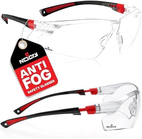 NoCry Clear Safety Glasses for Men and Women with Anti-Fog and Scratch Resistant Wrap Around…