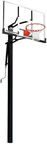 Silverback 54" Height Adjustable In-Ground Basketball Hoop with Tempered Glass Backboard, Pro-Style Breakaway Rim & Backboard Pad