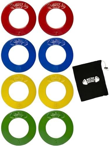 Micro Gainz Calibrated Fractional Weight Plates Set, 8 Piece Olympic Weight Plates Set with Bag, Designed for Olympic Barbells…